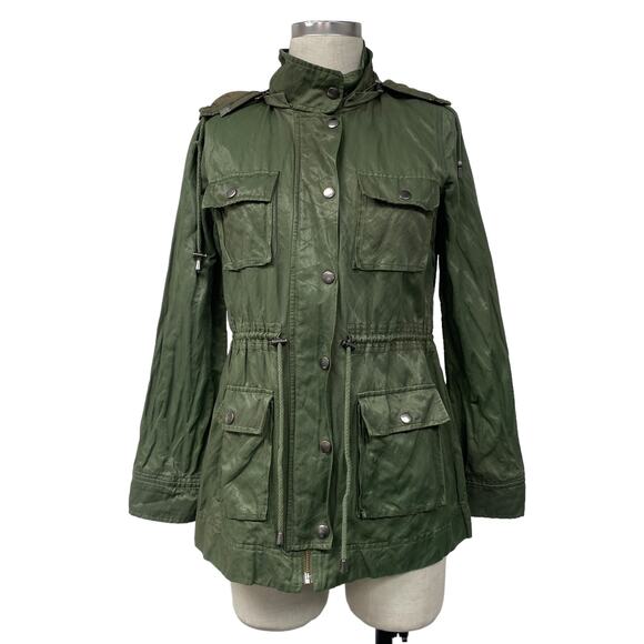 Joie Womens Size S Green Vera Jane Anorak Utility Zip Front Jacket - Picture 1 of 8